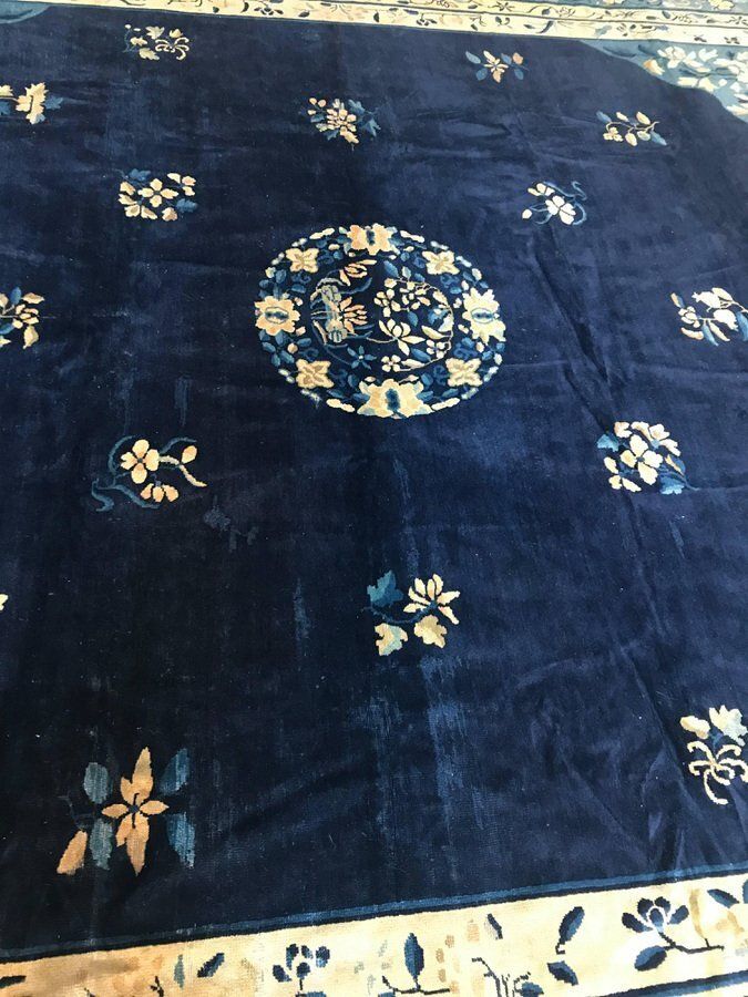 Antique Blue Chinese Peking Rug, 1920s photo 10268.0