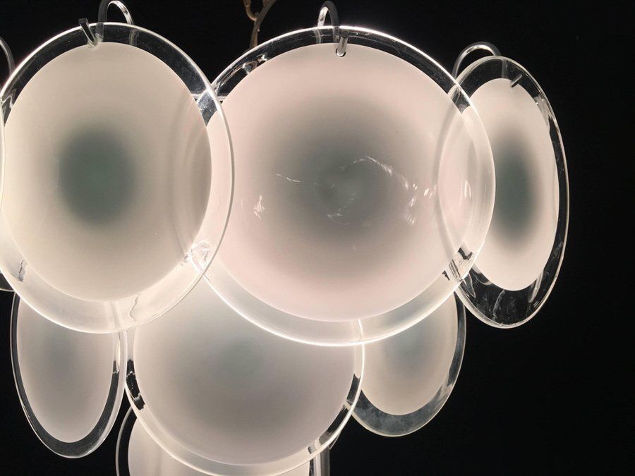 Disc Murano Chandeliers From Vistosi, 1970s, Set Of 4 photo vintage
