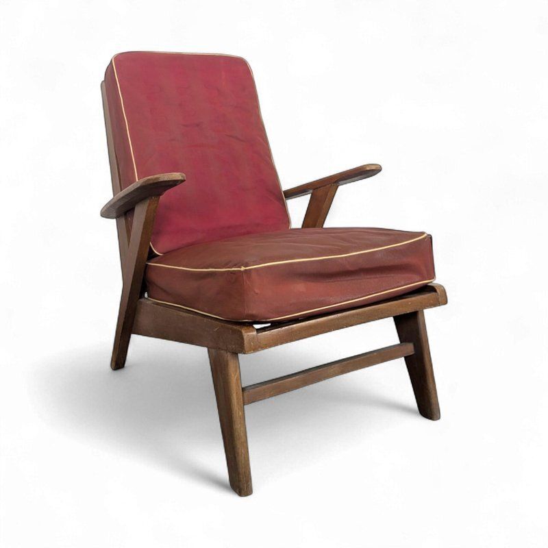 Vintage Reconstruction Armchair With Compass Legs