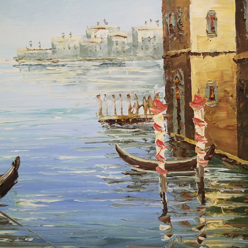 View Of Venice, Late 20th Century, Oil On Canvas, Framed photo Art