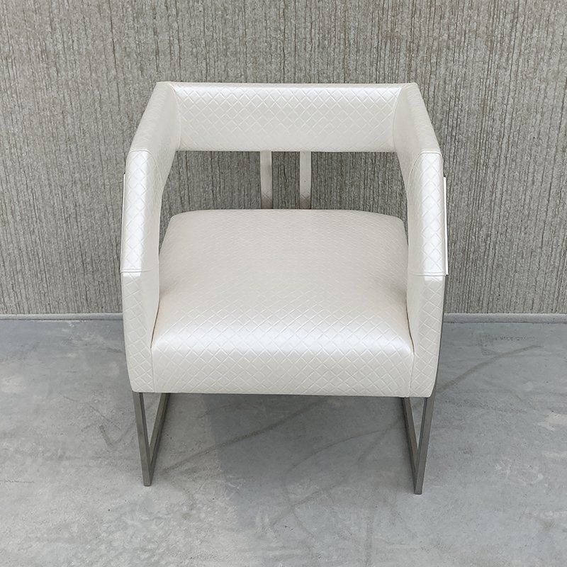 White Eco Leather Armchair, 1980s photo Furniture