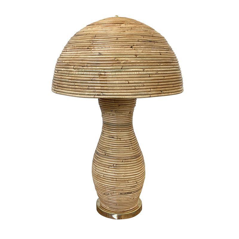 Table Lamps In Bamboo And Polished Brass, 1980s, Set Of 2 photo buy