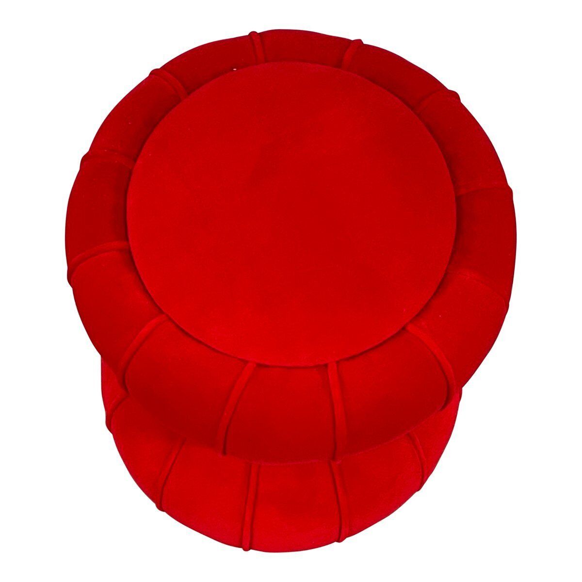 Set Of Clessidra Poufs In Red Velvet., 1990s photo vinterior