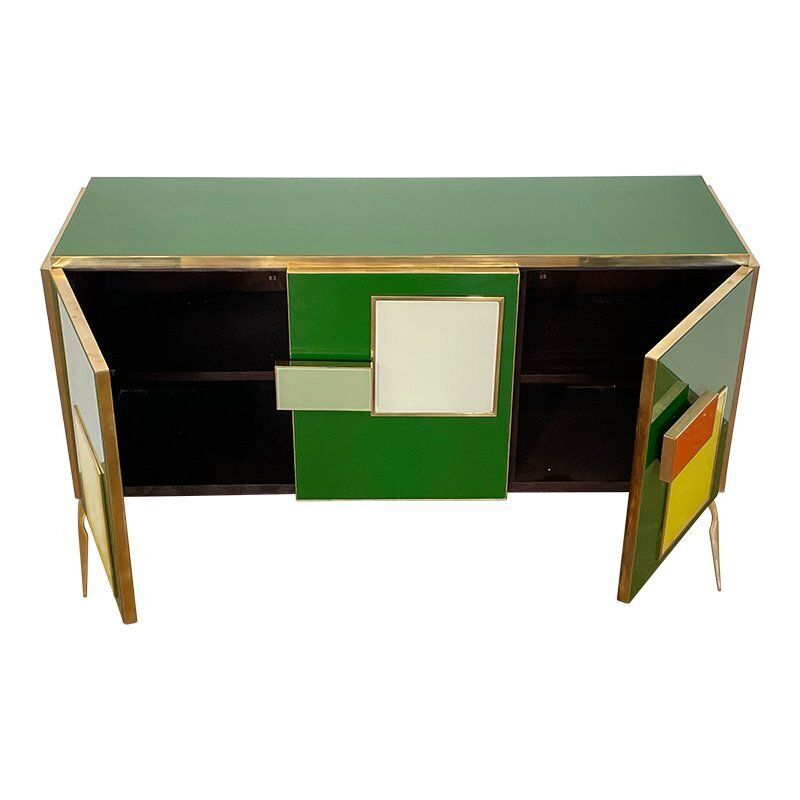 Sideboard With Three Glass Doors, 1980s photo vinterior