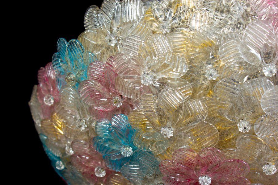 Venetian Ceiling Flower Basket From Barovier & Toso, 1950s photo vintage
