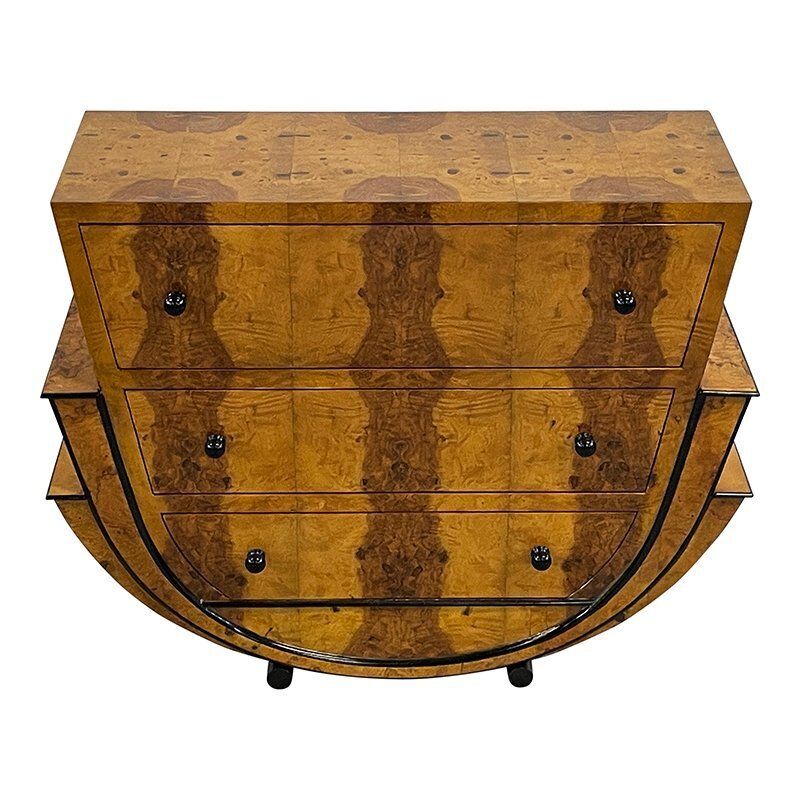 Art Deco Commode In Walnut, 1980s
