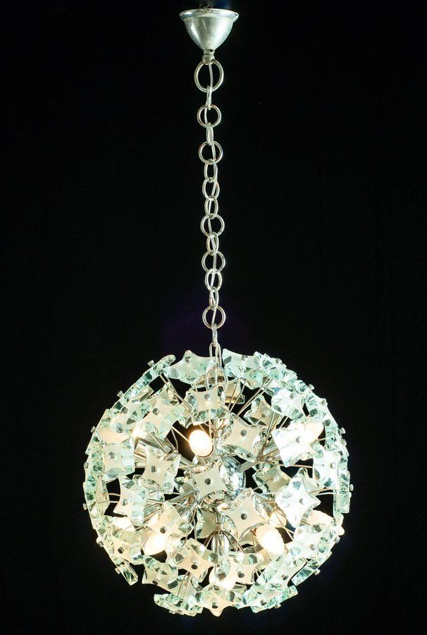 Sputnik Cut Glass Chandelier From Fontana Arte, 1960s photo furniture