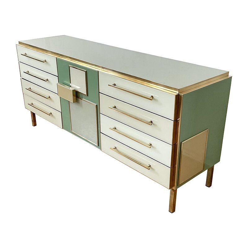 Glass Dresser With Central Door, 1980s photo for sale