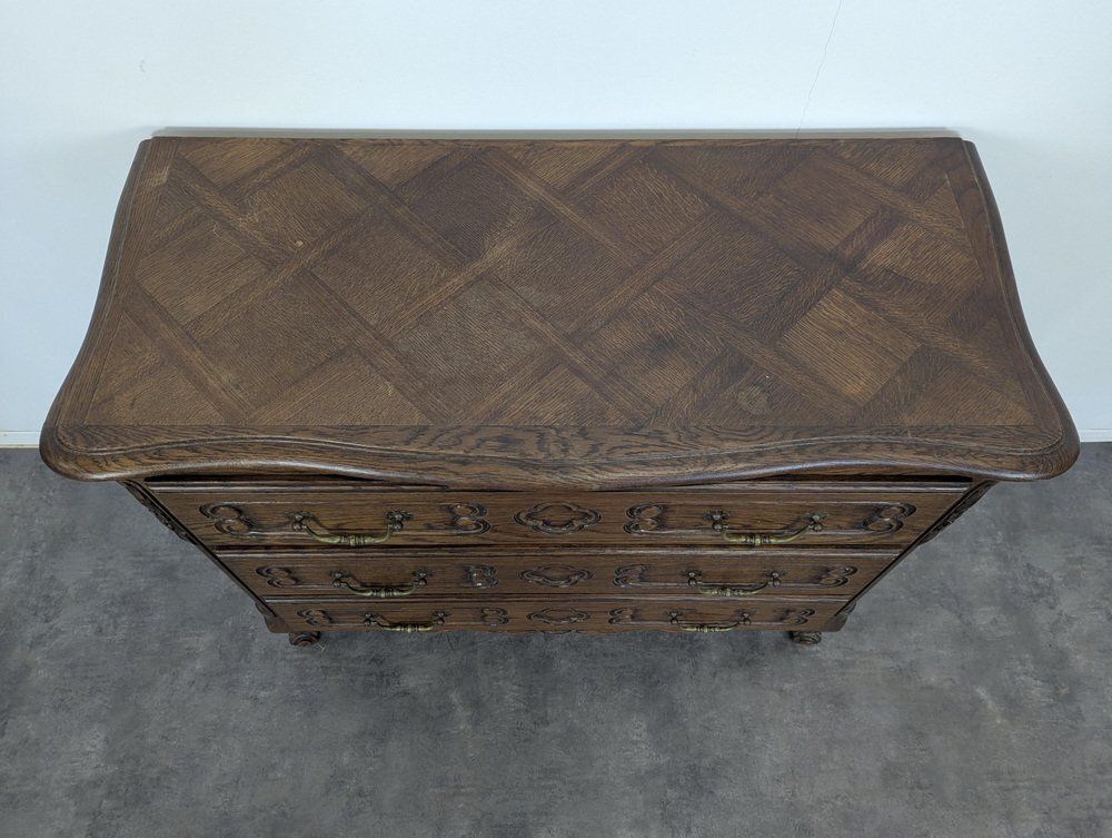 Neo Rustic Louis XV Style Chest Of Drawers In Oak photo furniture