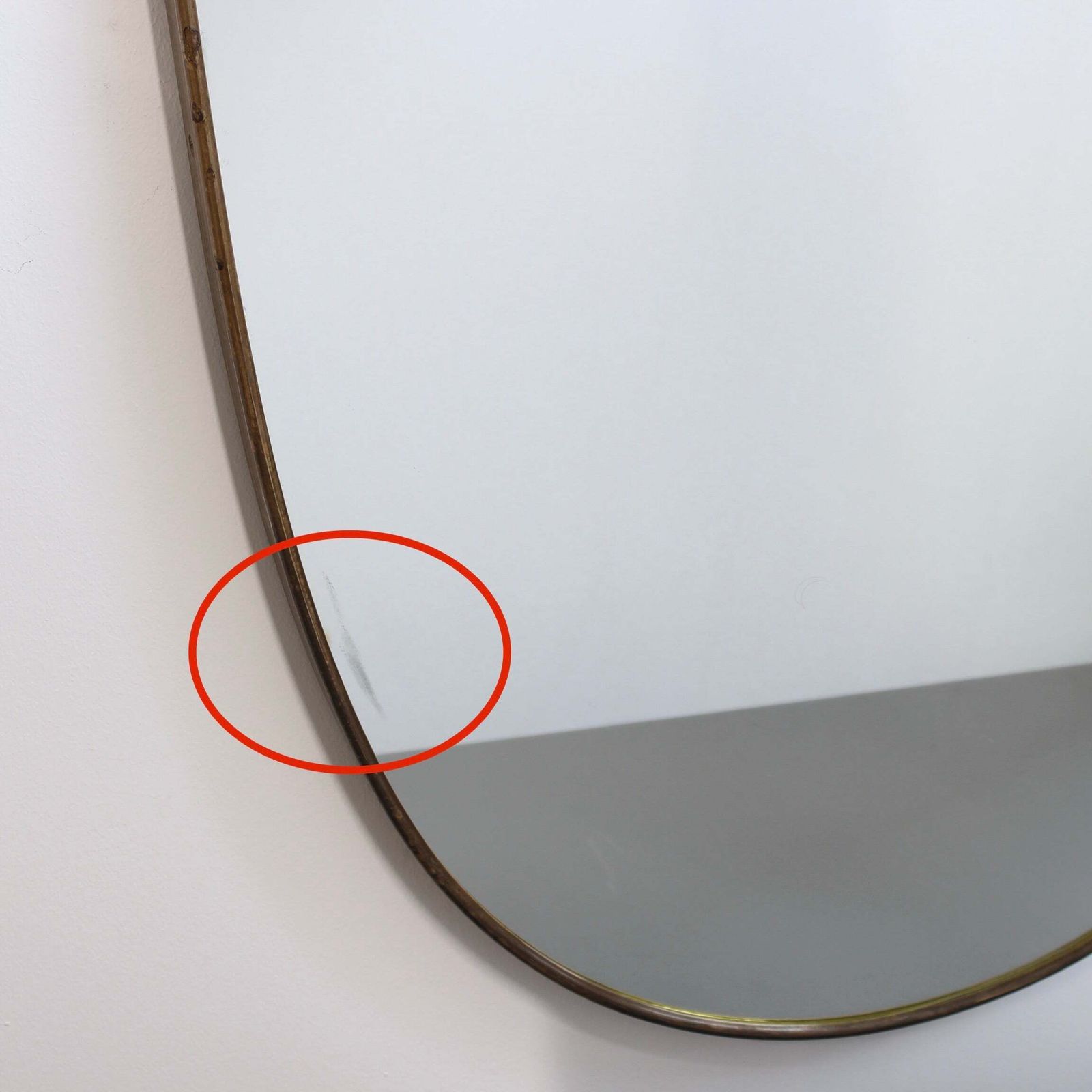 Vintage Italian Wall Mirror With Brass Frame (Circa 1960s) photo Home Decor