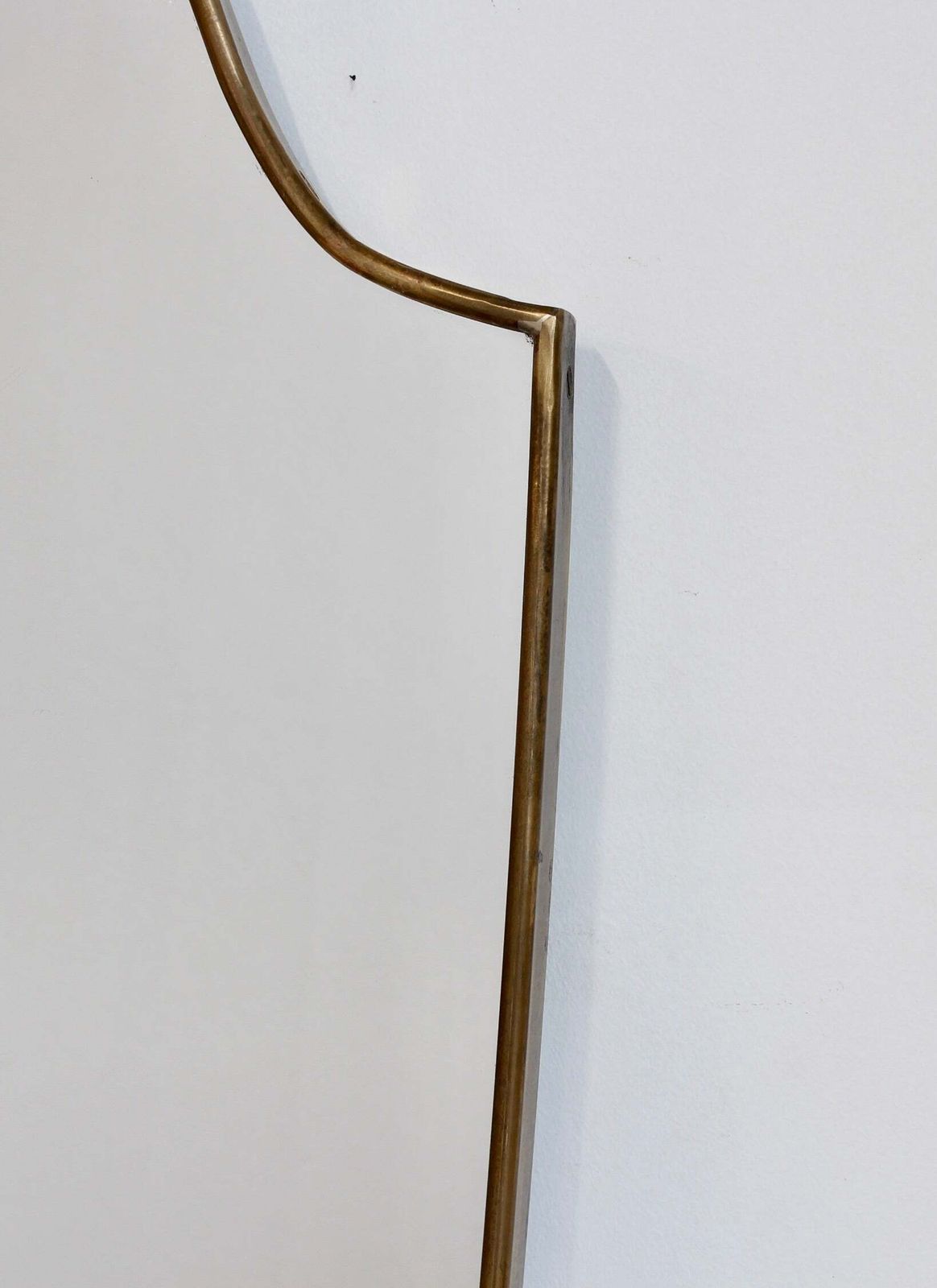 Vintage Italian Wall Mirror With Brass Frame (Circa 1960s) photo vinterior