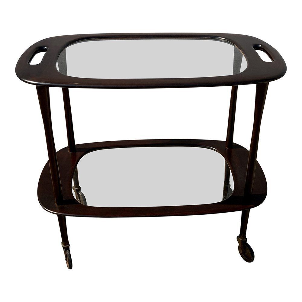 Mahogany Bar Food Trolley By Cesare Lacca, 1950 photo for sale