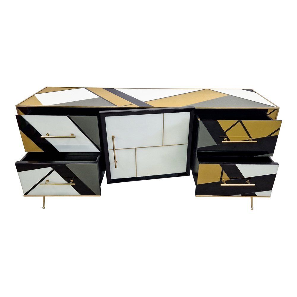 Credenza With Four Drawers And One Door In Murano Glass, 1980s photo buy