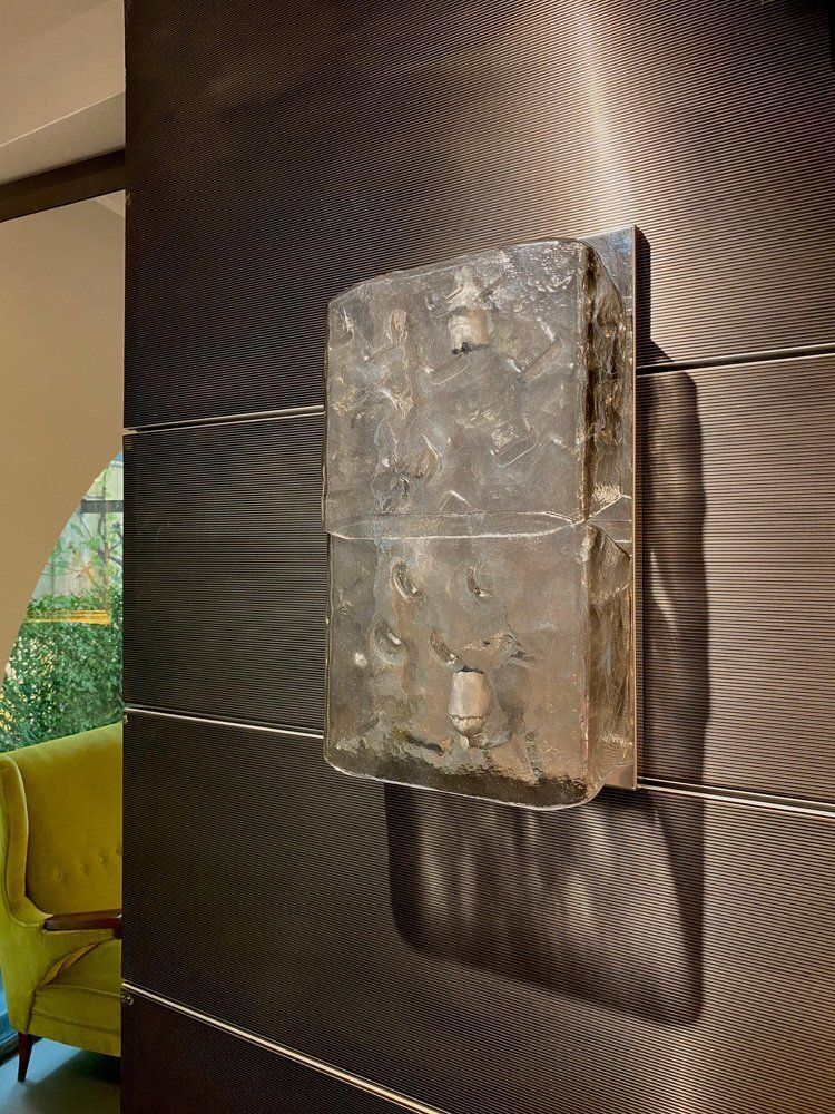 Lighting Grey Murano Wall Lights By Aureliano Toso, 1970s, Set Of 2 photo