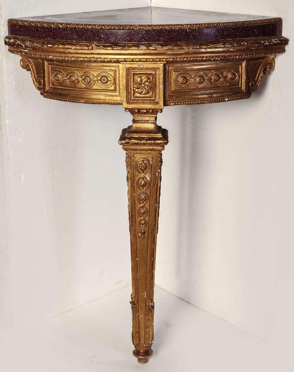 18th Century North Italian Encoignures With Porphyry Marble Top, Set Of 2 photo furniture