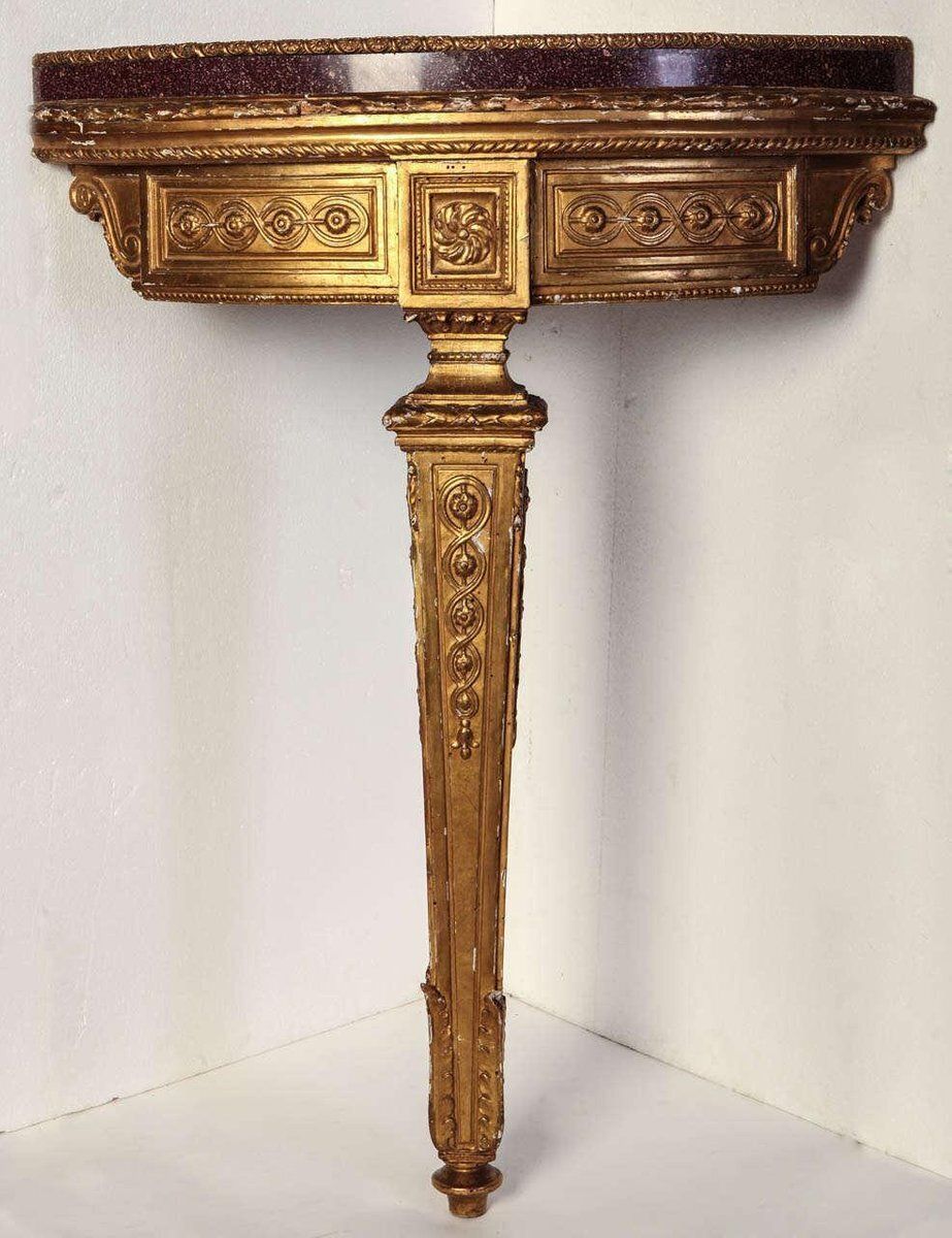 18th Century North Italian Encoignures With Porphyry Marble Top, Set Of 2 photo for sale