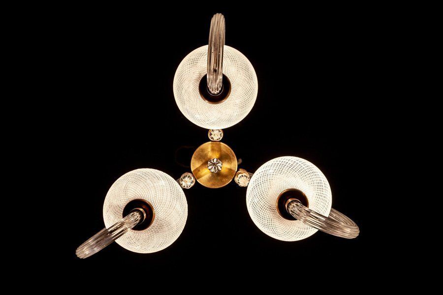 Lighting Reticello Murano Glass Chandelier By Ercole Barovier, 1940s photo