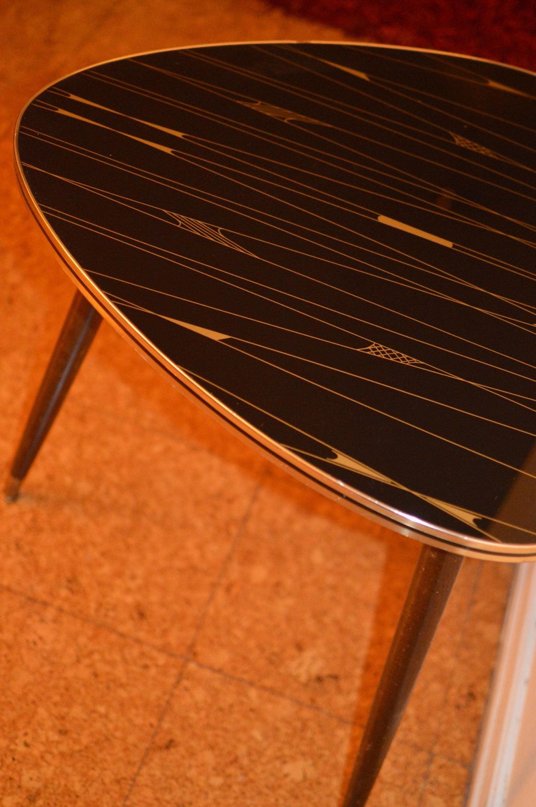 Vintage 50s Mid Century Nordic Modernist Rockabilly  Glass  Desk Tripod Desk photo Furniture