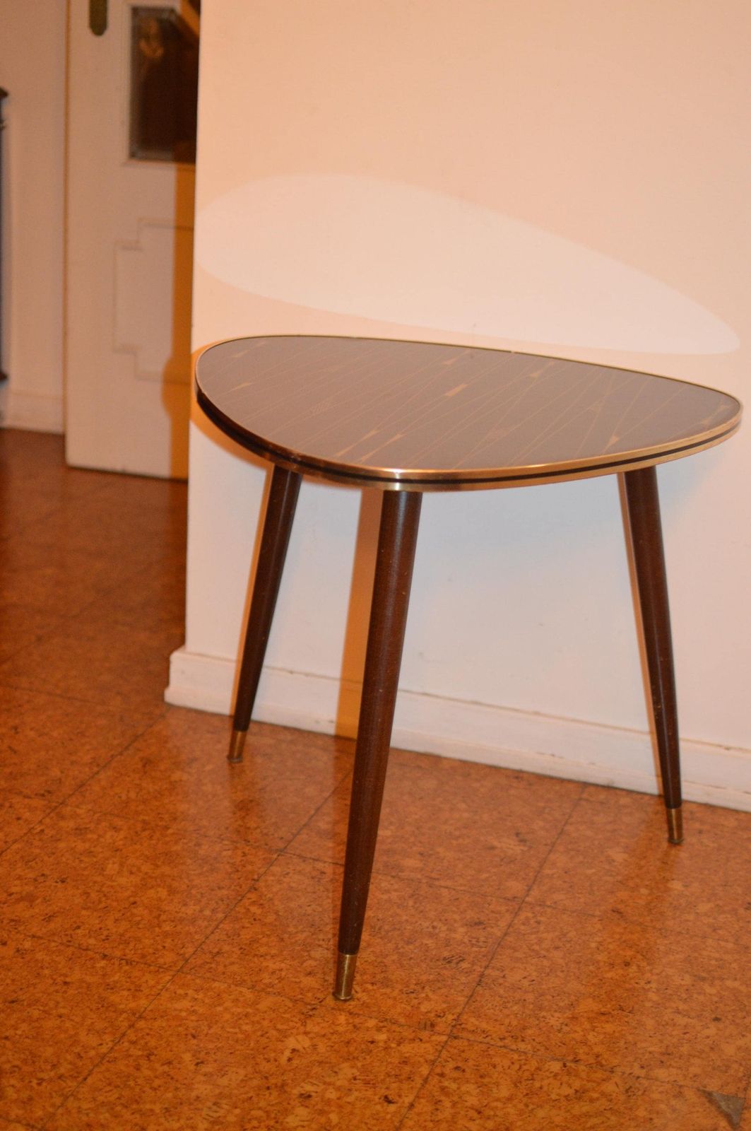 Vintage 50s Mid Century Nordic Modernist Rockabilly  Glass  Desk Tripod Desk photo vinterior