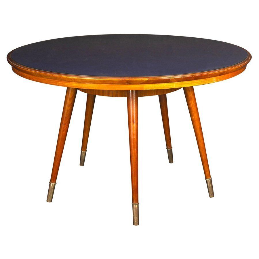 Mid Century Blue Top Dining Or Center Table In The Style Of Gio Ponti