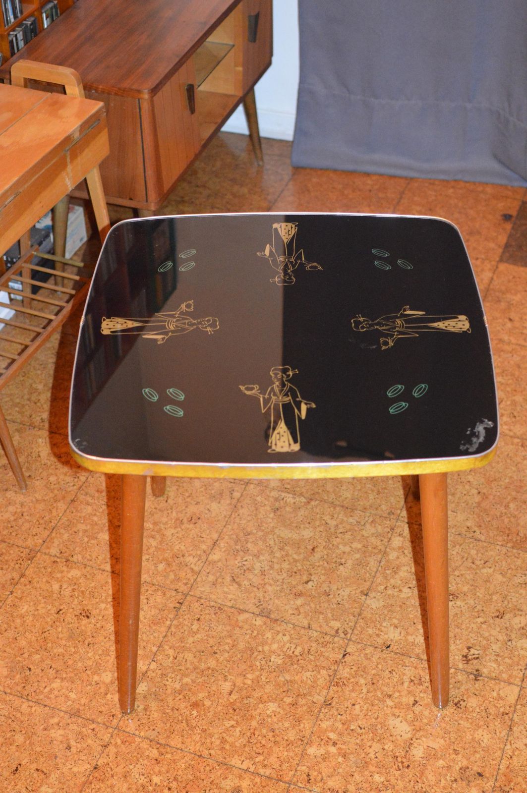 photo for sale Vintage 50s Mid Century Nordic Modernist Rockabilly  Glass  Desk Table. German Table