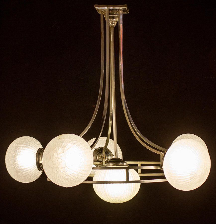 Mid Century Chrome & Murano Glass Chandelier Attributed To Gino Sarfatti, 1960s photo 5495.0