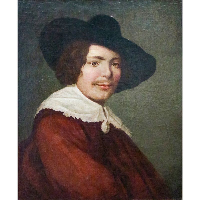 Flemish Artist After Frans Hals, Portrait Of A Young Man, 1700s, Oil On Canvas photo Art