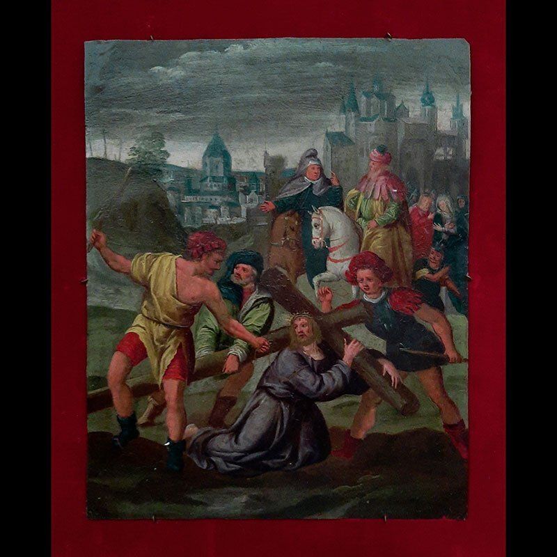 Frans Francken III, Climb To Calvary, 1600s, Oil Painting, Framed photo furniture