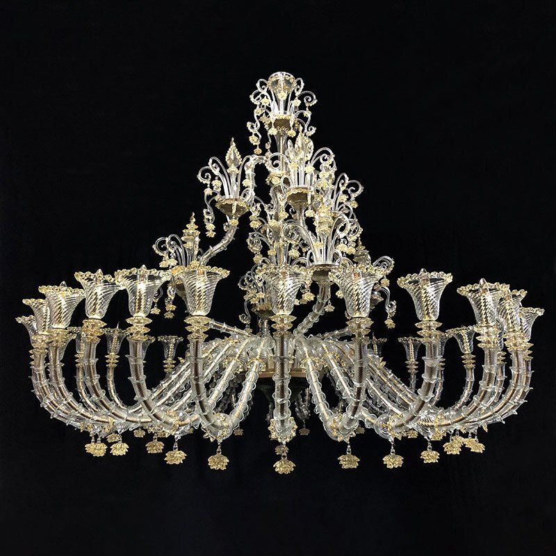 Transparent And White Murano Glass Chandelier, 1950s photo furniture