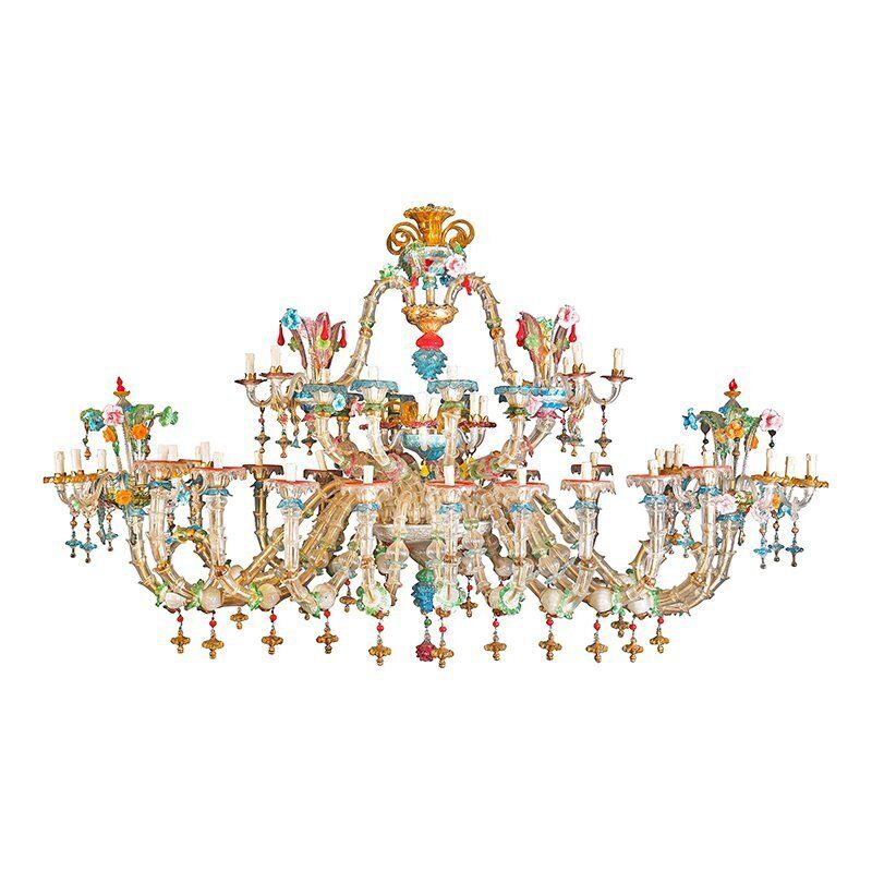 Rezzonico Murano Glass Chandelier Boat Model, 1960s