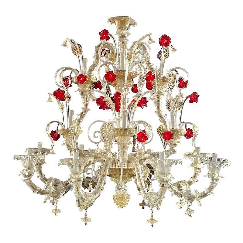 Rezzonico Chandelier In Murano Glass, 1950s