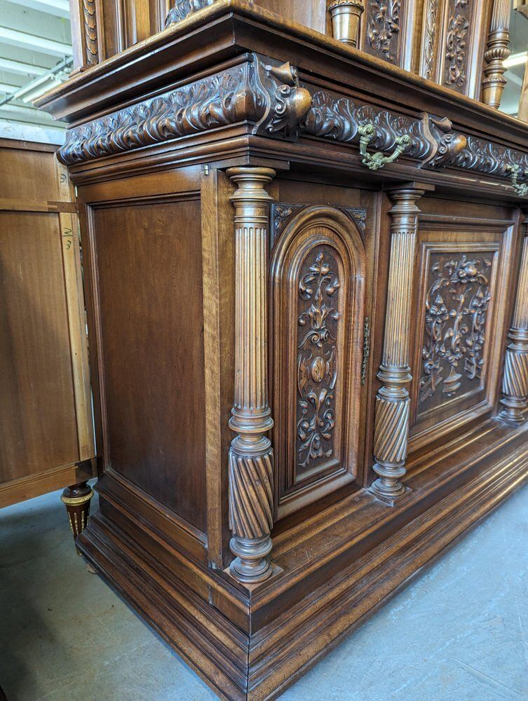 photo buy Large Renaissance Buffet In Walnut, Set Of 2