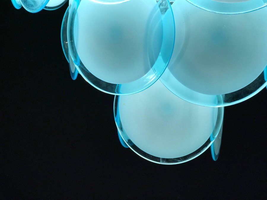 Disc Murano Chandelier From Vistosi, 1970s, Set Of 2 photo for sale