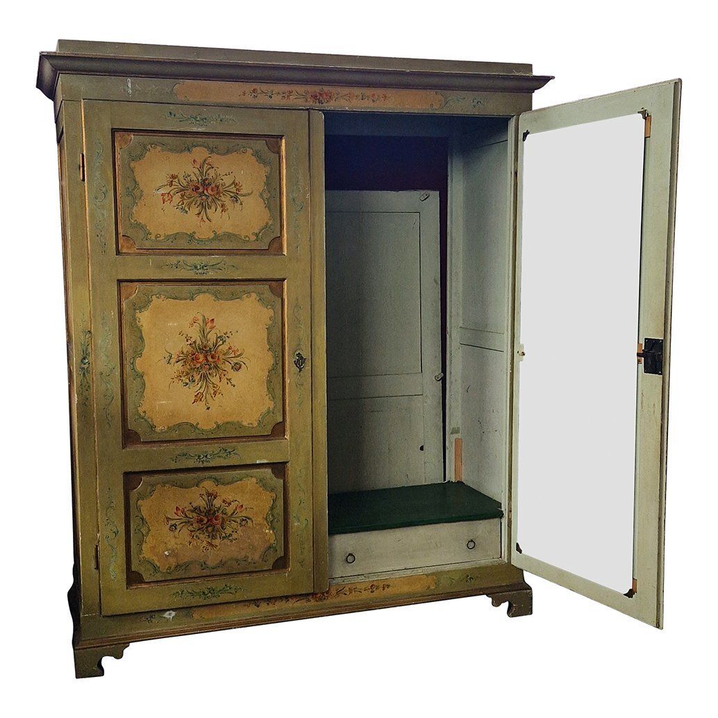 Vintage Tyrolean Lacquered Two Door Wardrobe, 1980s photo vinterior