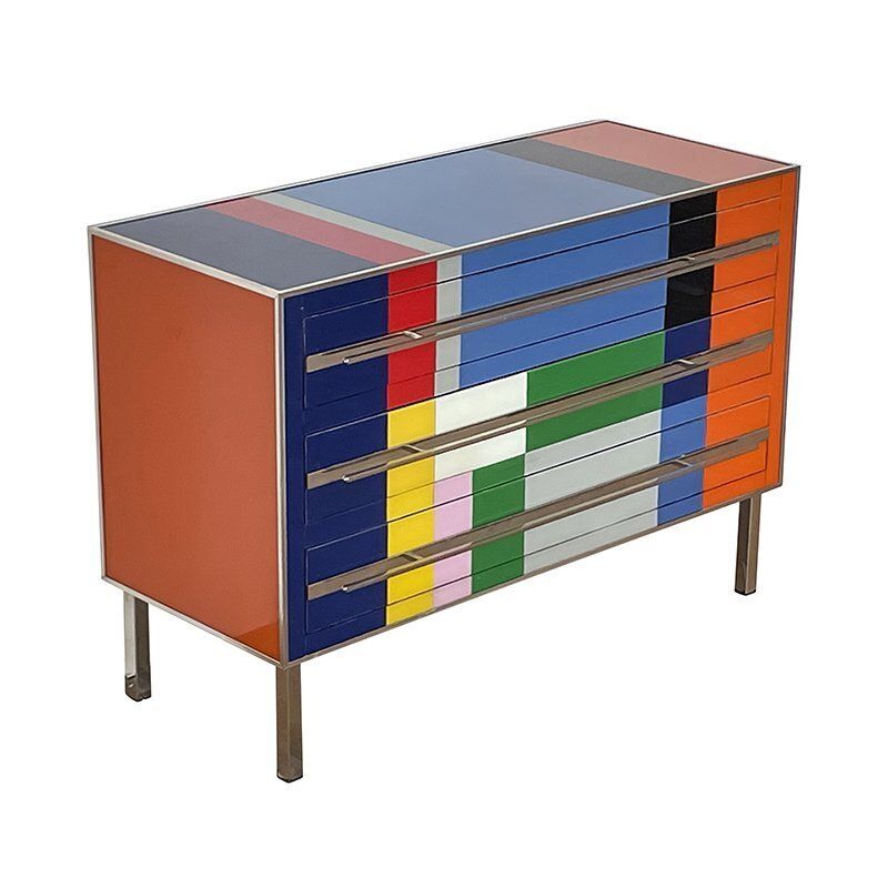 Dresser With 3 Glass Drawers, 1980s photo buy