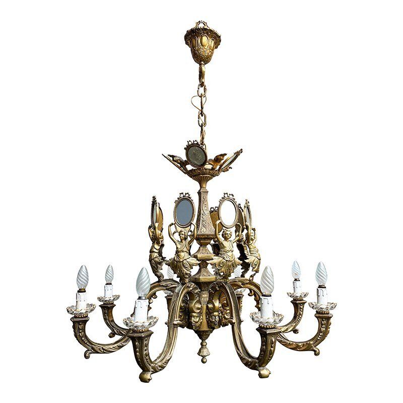 First Half Of The 20th Century Golden Bronze Chandelier photo furniture