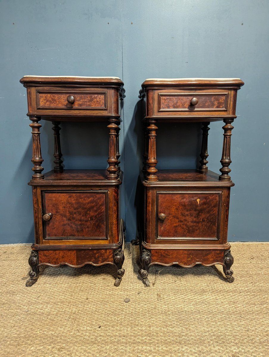 Louis XVI Style Bedside Tables In Mahogany And Rosewood, Set Of 2 photo 419.0
