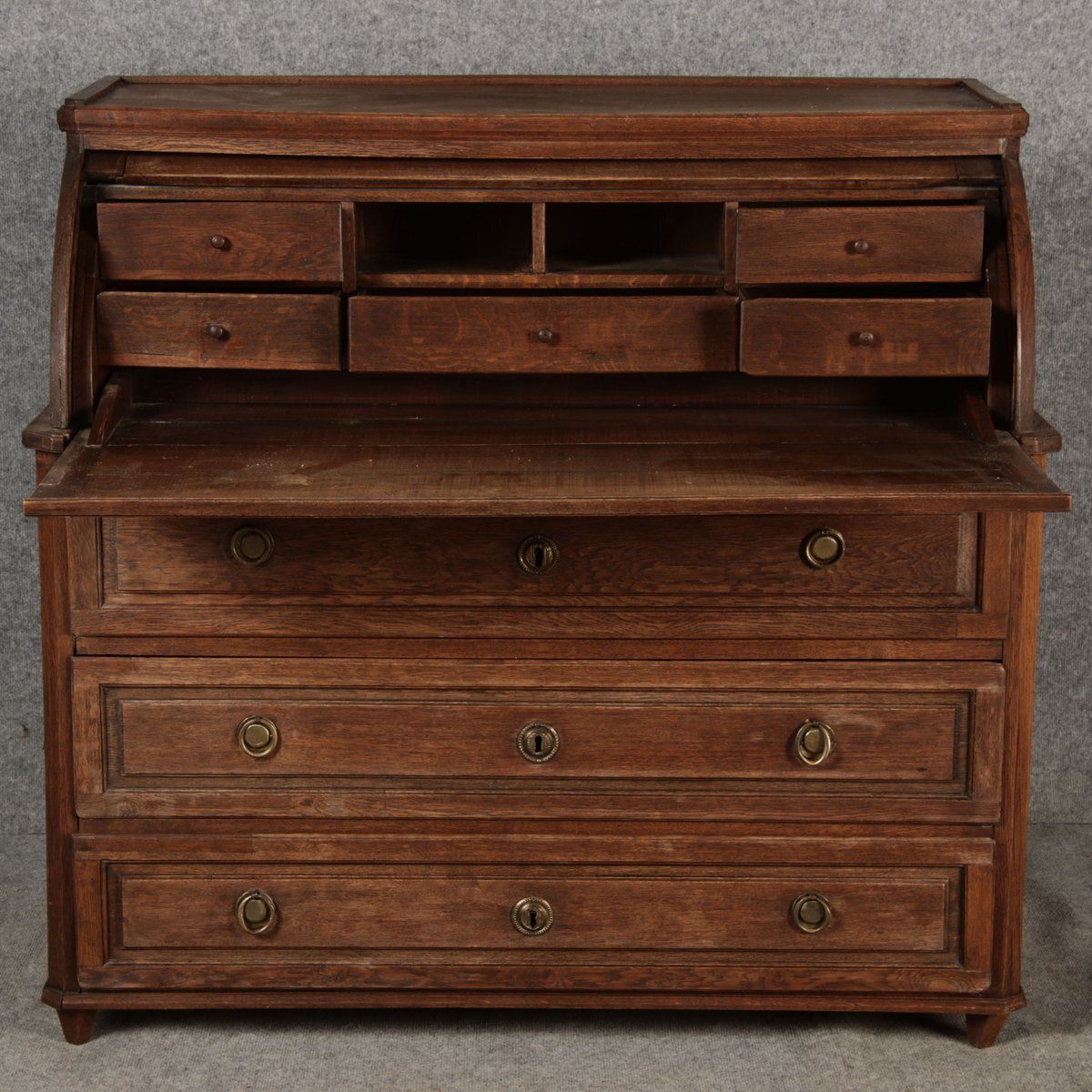 photo vintage Antique Biedermeier Secretary In Oak, 1800