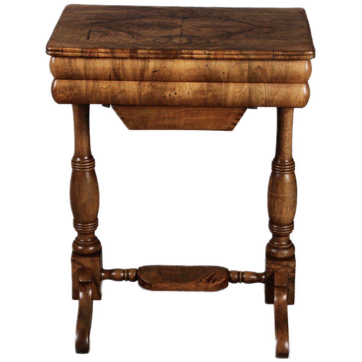 Antique Biedermeier Side Table In Walnut, 1830 photo vinterior
