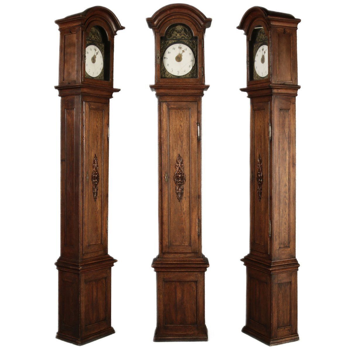 Large Antique Baroque Grandfather Clock In Oak, 1750 photo furniture