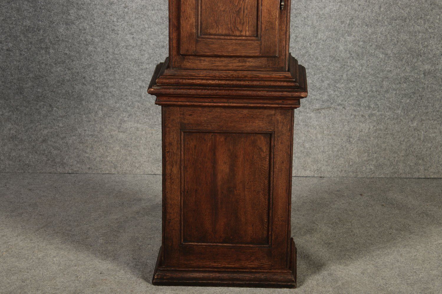Large Antique Baroque Grandfather Clock In Oak, 1750 photo vinterior