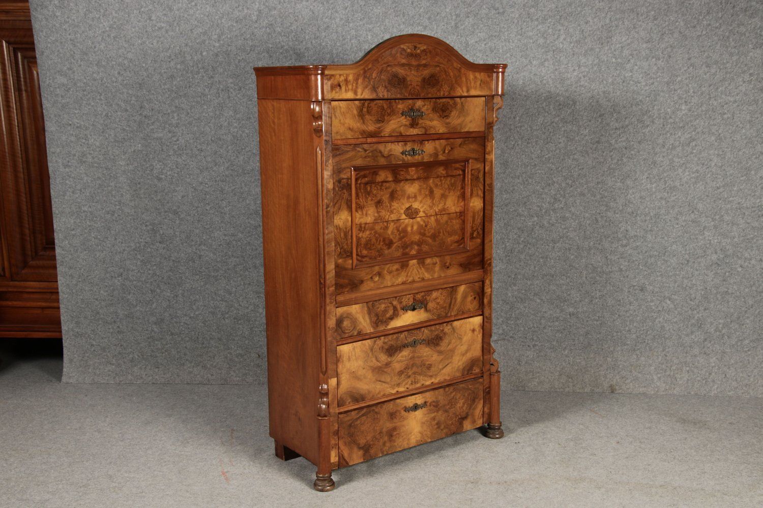 1197.0 Antique Louis Phillipe Secretary In Walnut, 1860 photo