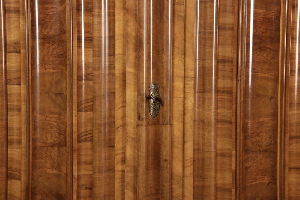photo buy Antique Baroque Wet Wave Cabinet In Walnut, 18th Century