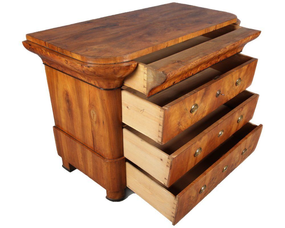 Ancient Biedermeier Walnut Chest Of Drawers, 1850s photo 1974.0