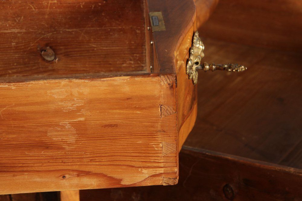 photo buy Antique Baroque Desk In Walnut Inlay, 1780