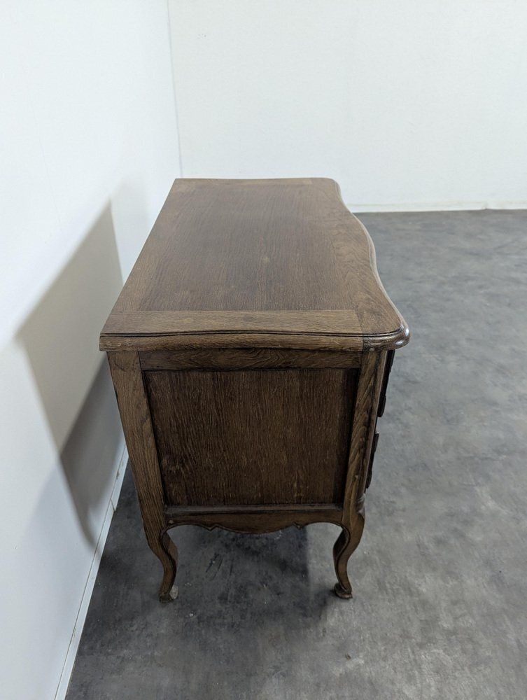 Curved Neo Rustic Louis XV Style Chest Of Drawers photo for sale