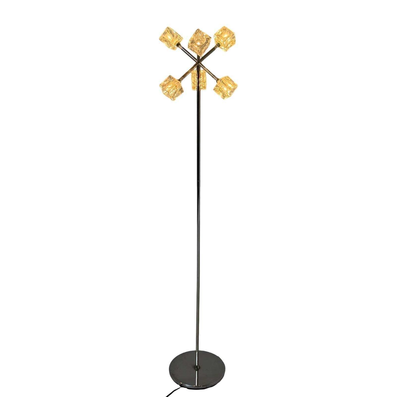 Sputnik Style Floor Lamp Model ‘Isasa’ Ikea Glass Shades That Look Like Ice Cubes Space Age / Mcm