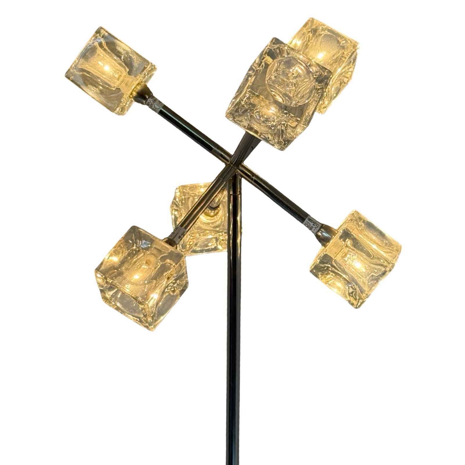 Sputnik Style Floor Lamp Model ‘Isasa’ Ikea Glass Shades That Look Like Ice Cubes Space Age / Mcm photo for sale