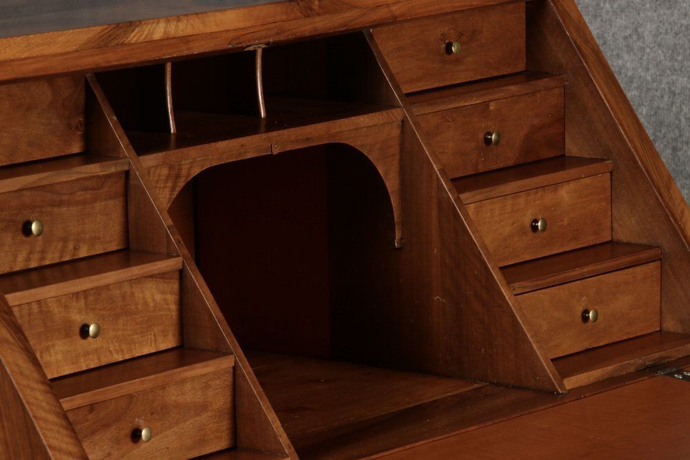 Biedermeier Secretary In Walnut, 1820s photo vintage