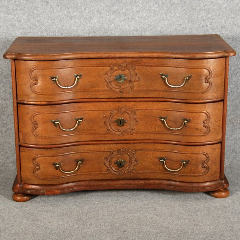 Antiquity Baroque Oak Chest Of Drawers By Aachen Liège Jh, 1750s photo Furniture